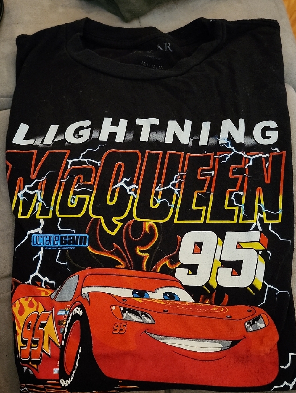 Adult Lightning McQueen Black Graphic Tee - Red/Black